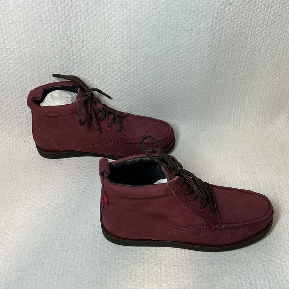 Marc Joseph Gramercy Suede Lace Up Ankle Boots Wine Burgundy Classic Kids 12.5